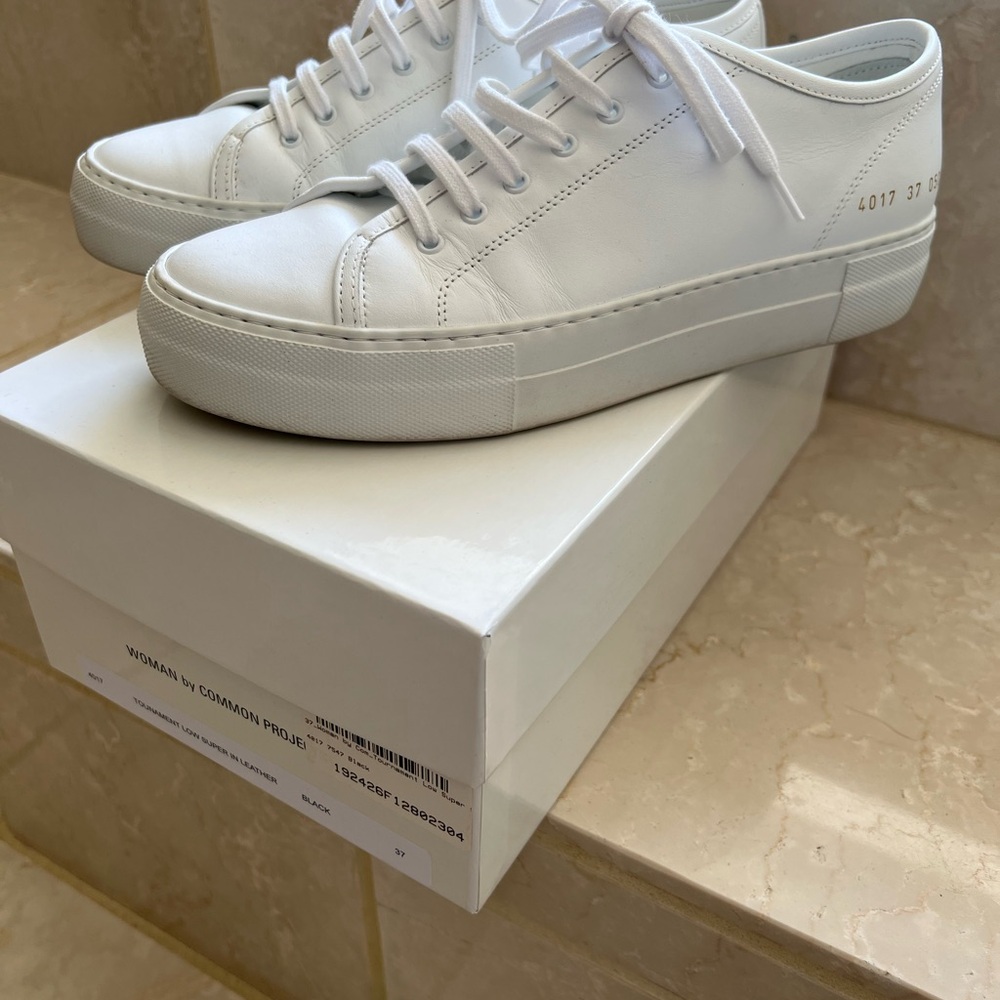 Common Projects Women’s Platform Tournament Classic White Sneakers
